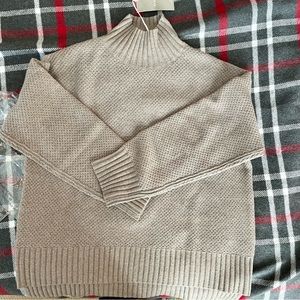 Everlane Stroopwafel turtleneck cashmere turtleneck. Medium. Heather Sand
